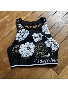 Calvin Klein Floral High Neck Sports Bra